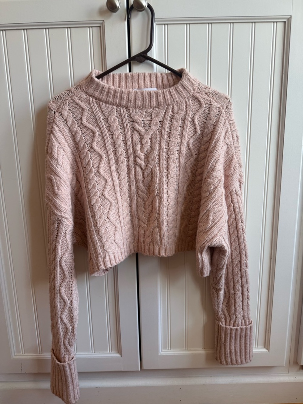 Summer Moon Sweater – Size Small – Cable Knit Cropped Style